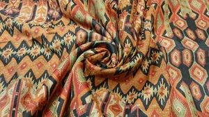 Pure Silk Fabric By The Yard Dress Making Cloth Collage Vintage Material PSF1526 - Picture 1 of 7