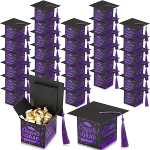 30 Pieces Congrats Grad Party Candy Boxes, DIY Cap Box with Tassels for Graduati - Picture 1 of 12