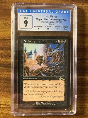 MTG✨NO MERCY✨Urza’s Legacy CGC Quad 9++ MINT RARE Enchantment TEDIN ART Low POP - Image 1 of 4
