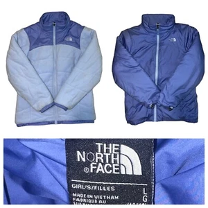 The North Face Girl’s Blue Reversible Down Reversible Jacket Size Large - Picture 1 of 9