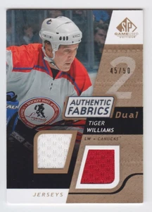 2008-09 UD SPGU TIGER WILLIAMS JERSEY /50 Authentic Fabric SP Game Used Leafs - Picture 1 of 1