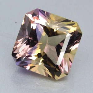 11.88Cts Gorgeous Natural Bolivian Ametrine 13.9mm Asscher Cut Loose Gemstone - Picture 1 of 7