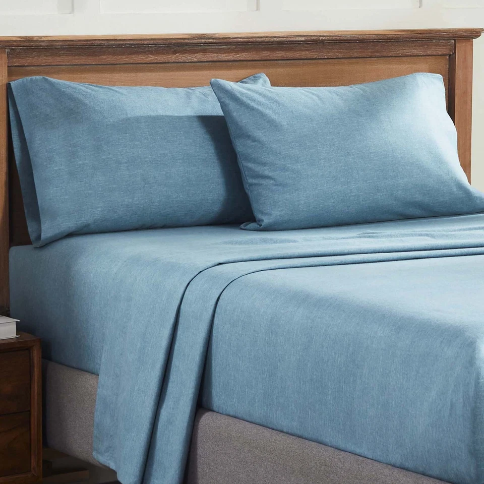 Melange Flannel Cotton Two-Toned Brushed Deep Pocket Bed Sheet Set - Image 1 of 3