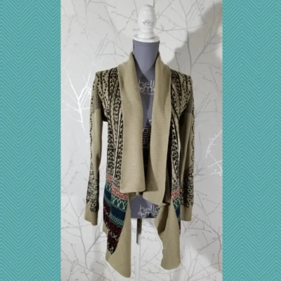 Cárdigan Staring at Stars beige tejido geométrico frente abierto | Para mujer S Foto 1 de 4