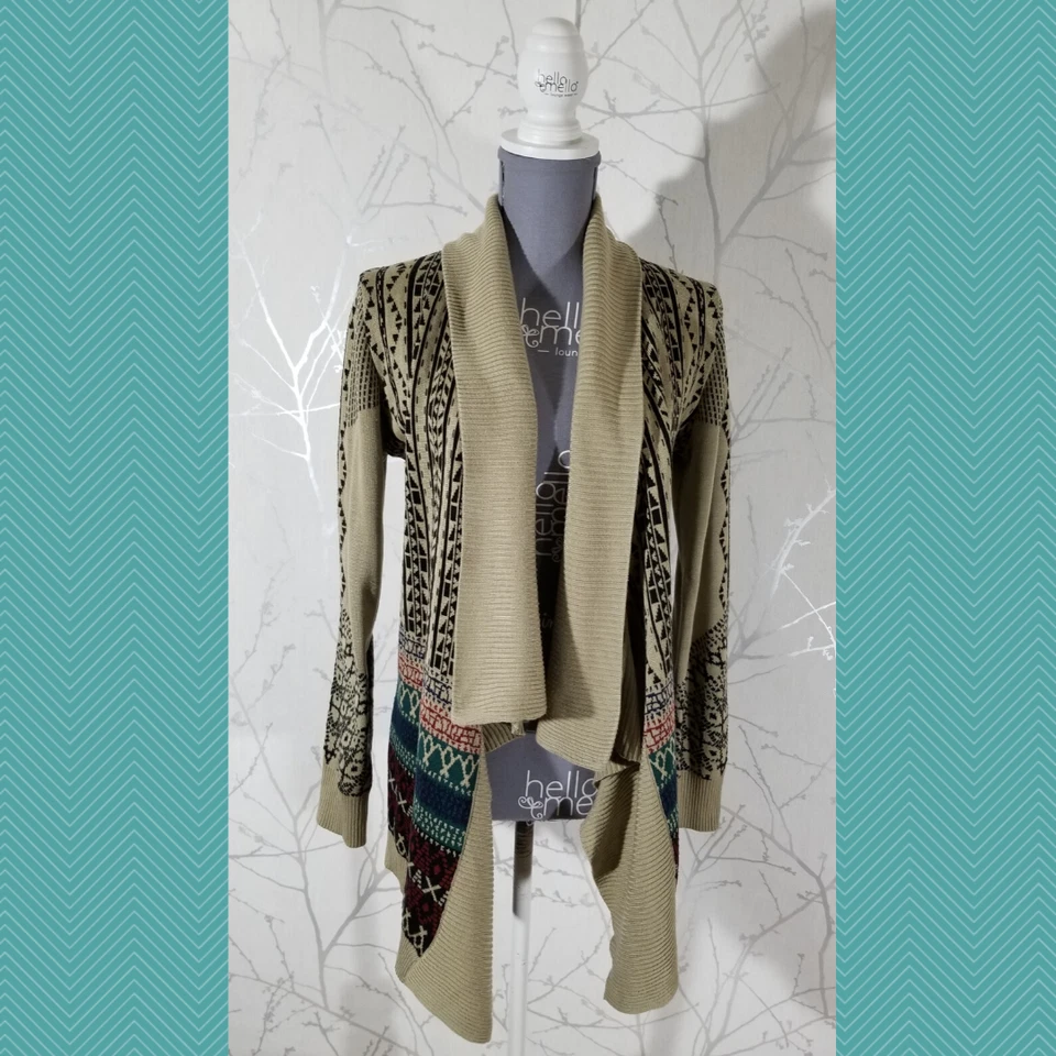 Cárdigan Staring at Stars beige tejido geométrico frente abierto | Para mujer S Foto 1 de 4