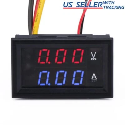 JACOBSPARTS DC 100V 10A Voltmeter Ammeter LED Dual Volt Amp Meter Voltage Current Tester