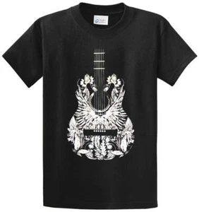 WHITE LEAF GUITAR Cotton Printed Tee Shirt Regular and Big and Tall Sizes - Bild 1 von 1