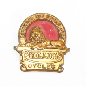 Phillips Cycles "Reknown The World Over" Vintage Metal UK Bicycle Maker 50s Pin - Bild 1 von 3