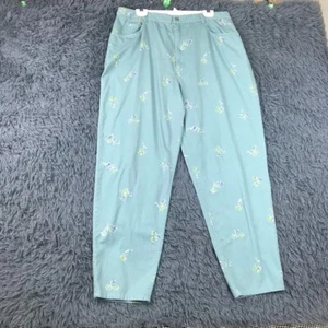 Talbots Women's Vintage Floral Flower All Over Print Jeans Pants Teal Size 20 - Picture 1 of 7