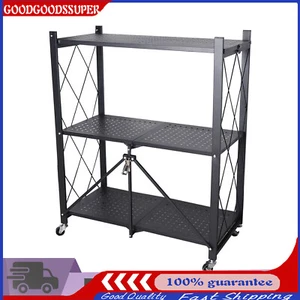 Estante de almacenamiento de metal plegable de 3 niveles estantes organizador de almacenamiento de cocina soporte para el hogar - Imagen 1 de 10
