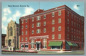 Postal Berwick PA Hotel Berwick edificio ropa de cama sin publicar - Imagen 1 de 2