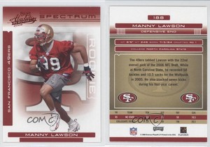 2006 Playoff Absolute Memorabilia Spectrum Red Manny Lawson #188 Rookie RC