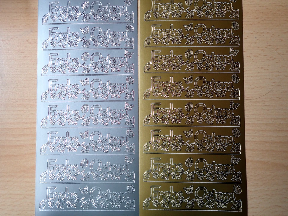 Konturensticker - Sticker für Kartengestaltung - Schriftzug Frohe Ostern + Wiese - Bild 1 von 1