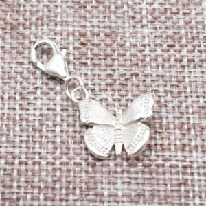 925 Sterling Silver Butterfly Clip On Charm Lobster Clasp for Bracelet Necklace - Picture 1 of 5