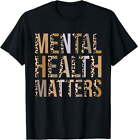 Mental Health Matters Leopard Print Psychological Awareness Month T-shirt-