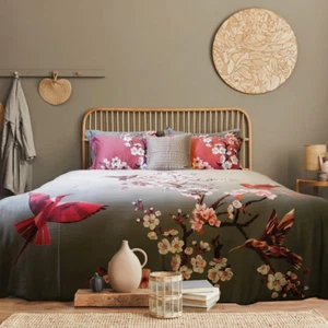 Set Copripiumino Trapuntino Lenzuolo 100% Cotone Treetop Rosa e Grigio Qualità Premium - Foto 1 di 3