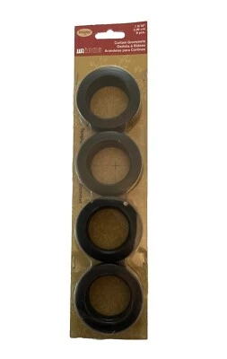 Wrights 1 9/16 英寸内径硬塑料窗帘索环黑色 8 件 全新 — 第 1/2 张图片