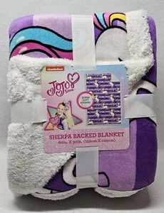 Jojo Siwa Stars and Stripes Super Soft Sherpa Backed Blanket, 60" x 90"/New - Picture 1 of 7