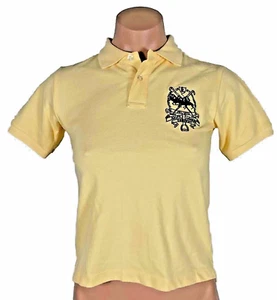 Vtg 90s Polo by Ralph Lauren yellow crest 5 stitched button polo/rugby shirt 8 - Picture 1 of 10