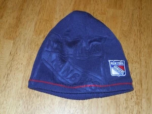 NEW YORK RANGERS REEBOK WENDE-WINTERMÜTZE BEANIE BLAU ROT MARKEN - Bild 1 von 5