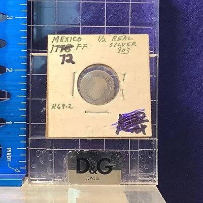 1778 Or 72 ? Silver 1/2 Reales Mexico  Pirate Coin Rare! - Image 1 of 4