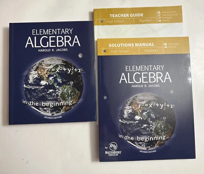 Elementary Algebra, Harold Jacobs, (Paperback) Set, Text, Solutions, Teachers - Image 1 of 4