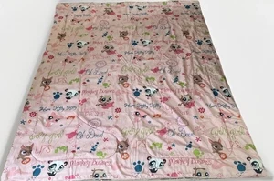 Vintage Littlest Pet Shop wendbare rosa Bettdecke Decke 83" L x 70 B" - Bild 1 von 8