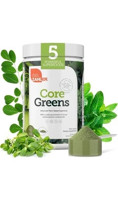 Suplementos nutricionales en polvo Zahler Core Greens superalimento mezcla de jugo verde 26/02  Foto 1 de 3
