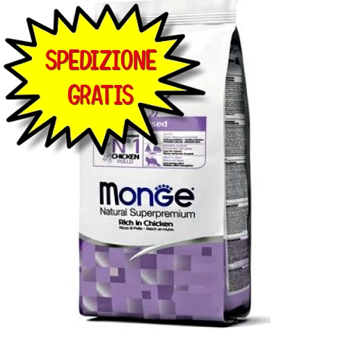 MONGE GATTO CROCCHETTA ADULTO STERILISED (STERILIZZATO) POLLO 10 KG - Immagine 1 di 1