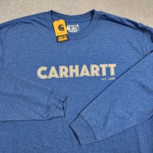 Carhartt Hemd Herren XL Blau Loose Fit Grafik Logo Workwear Langarm NEU - Bild 1 von 13