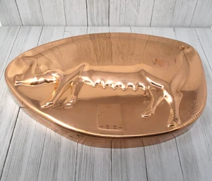 Large Vintage Copper Jello Mold of Pig 13 1/2" Long Wall Decoration - Picture 1 of 12