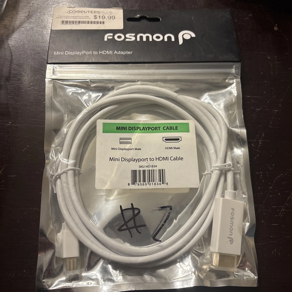 Mini DisplayPort (Mini DP or mDP)/ThunderboltTM (Male) to HDMI (Male) Adapter  - Image 1 of 1