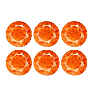 2.86Ct VVS 6 Pcs Lot Tremendous Round 5.1 MM Ultra Rare Natural Red Dot Andesine - Picture 1 of 5