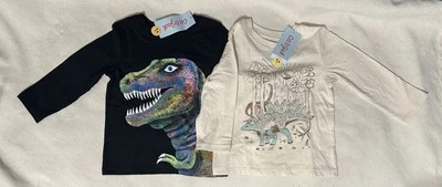 Cat&Jack Boys T-Shirts Sz 18 Months Dinosaur Graphics Bundle Of 2 Long-Sleeved - Image 1 of 4