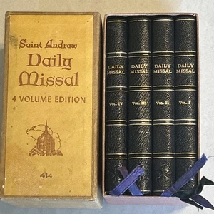 Saint Andrew Daily Missal 4 Volume Edition (1951 Leather Pocket Ed., Latin/Eng) - Bild 1 von 19