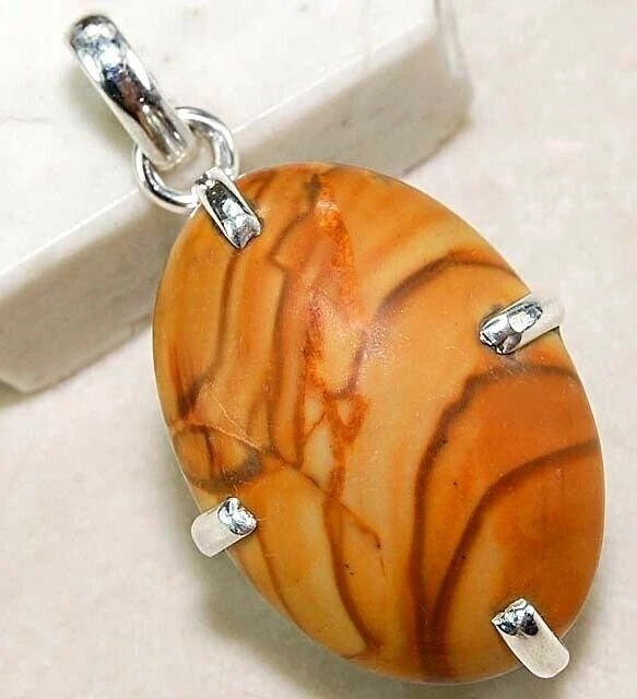 Joyería colgante de plata de ley maciza 925 de ágata natural @3-6 Foto 1 de 1