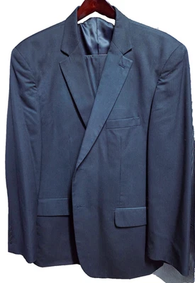 Geoffrey Beene Mens Suit 48R Navy Pinstripe 43W 29L - Image 1 of 4