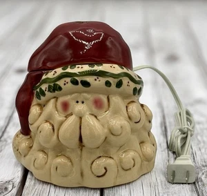 Ceramic Santa Head Tart Wax Burner Air Freshener Rustic Cabin Farmhouse - Picture 1 of 10