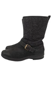 Botas UGG Robbie Stout Gris Negro Impermeables Cremallera Lateral Cuero y Lana Talla 8.5 - Imagen 1 de 12