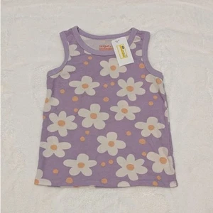Camiseta sin mangas púrpura floral para niña pequeña talla 4T - Imagen 1 de 4