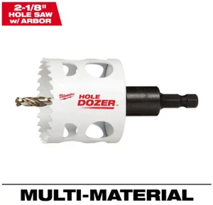 Milwaukee 2-1/8 pulgadas Sierra perforadora bimetálica con 3/8 pulg. Broca de eje y piloto - Imagen 1 de 6