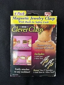 Clever Verschluss Magnet Schmuck Verschluss 4 Stück 2 Slvr & 2 Gold + 2 Extensdrs 1 Slvr 1 G - Bild 1 von 4