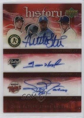 Upper Deck Future Stars 2006 Joe Nathan Huston Street Trevor Hoffman Auto Salón de la fama Foto 1 de 2