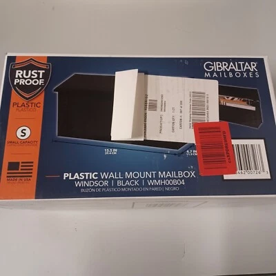 Gibraltar WMH00B04 Nuevo Windsor Negro Horizontal Poli Montaje en Pared Buzón de Ciudad Foto 1 de 4