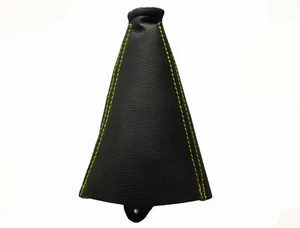 FORD FUSION (2002-2012) Soufflet Levier De Vitesse 100% Cuir - Couture Jaune - Picture 1 of 1