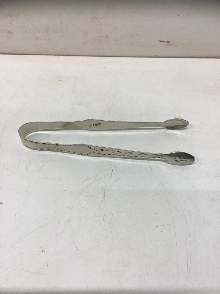 1810 JH Joseph Hick Exeter Sterling Silver Sugar Tongs Mono EH MAN 5.75” Long - Image 1 of 4