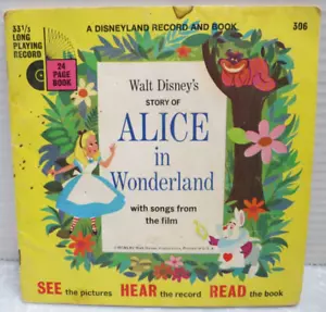 33 1/3 RPM - 1965 Disneyland Records Buch und Schallplatte - Alice im Wunderland - Bild 1 von 10