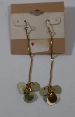 PENDIENTES COLGANTES LARGOS LENTEJUELAS DORADAS Claire's Jewelry Foto 1 de 4