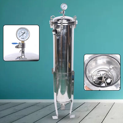 2" NPT Bag Filter Housing 150 Psi 304 Stainless Steel In/Out #2 Bag with meshUS - Image 1 of 4