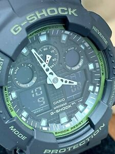 Casio G-Shock Men's Watch GA100L1A Black Green Resin Analog Digital 50mm 5081 
